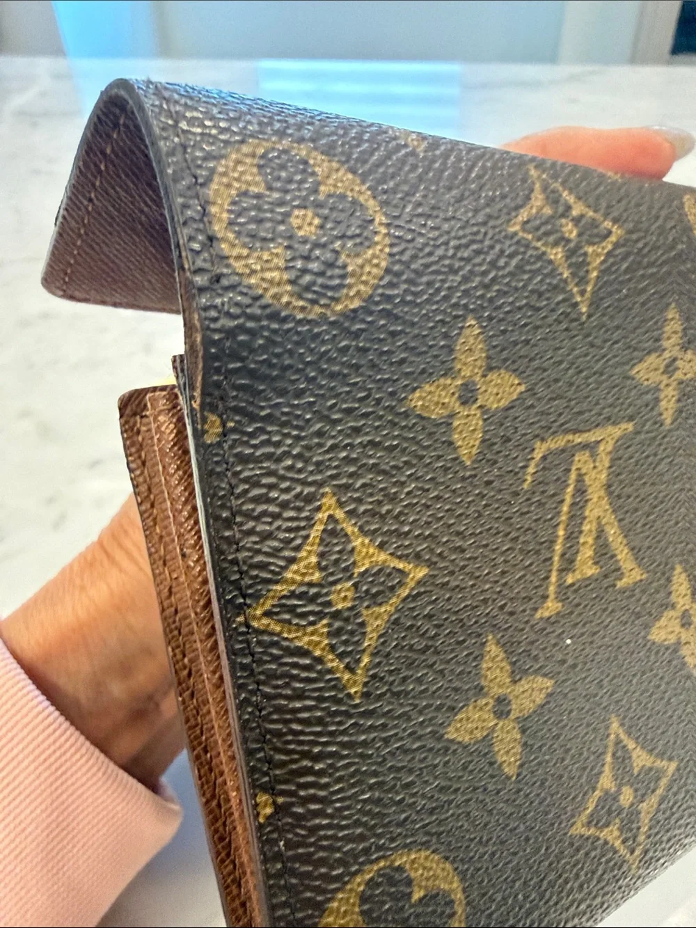 Louis Vuitton Monogram Canvas Continental Wallet in Brown with Gold Hardware